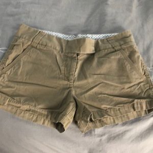 JCrew khaki tab-front shorts